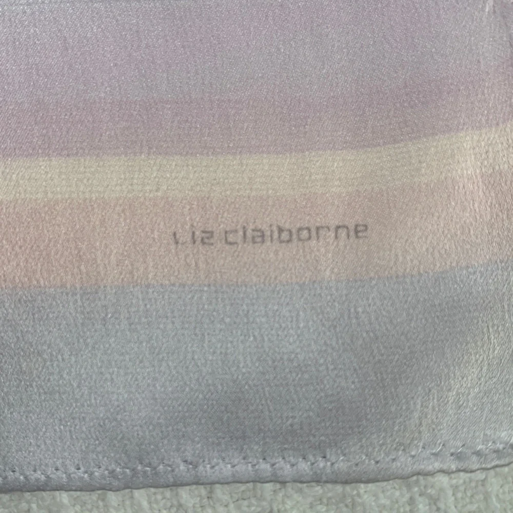 Liz Claiborne vintage silk scarf pastel stripes